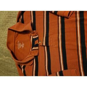 Cactus Performance Polo Shirt Men’s XL Orange Striped Short Sleeve